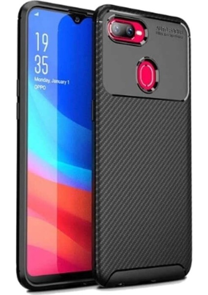 Oppo A5S Karbon Tasarımlı Kapak Siyah