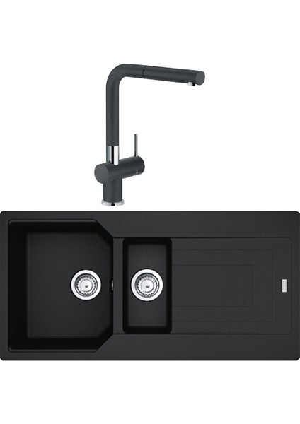 Urban Ubg 651-100 1,5 Gözlü Granit Eviye + Active Plus Doccia Armatür (Nero)