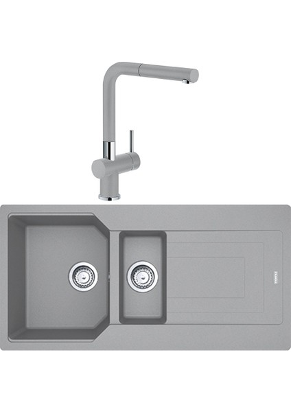 Urban Ubg 651-100 1,5 Gözlü Granit Eviye + Active Plus Doccia Armatür (Stone Grey)