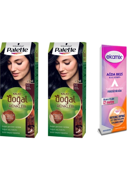 Palette Saç Boyası Doğal Renk 1-1 Gece Mavisi 2 Li+ Ağda Bezi