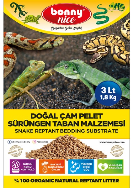 Doğal Çam Pellet Sürüngen Taban Malzemesi 2 kg 4 L x 5 Paket fırsatları