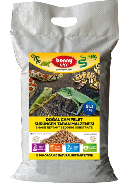 Doğal Çam Pellet Sürüngen Taban Malzemesi 5 kg 9 L