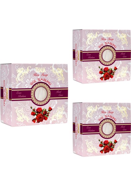 Doğal Gül Özlü Sabun 150 gr x 3 Adet