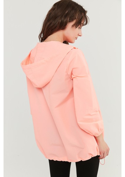 Parlak Koral Neon Crinkle Raincoat modelleri