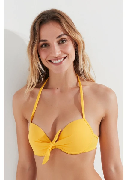 Sarı Basic Cup Bikini Üstü