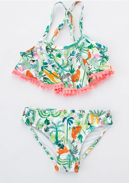 Çok Renkli Kız Safari Bikini Set