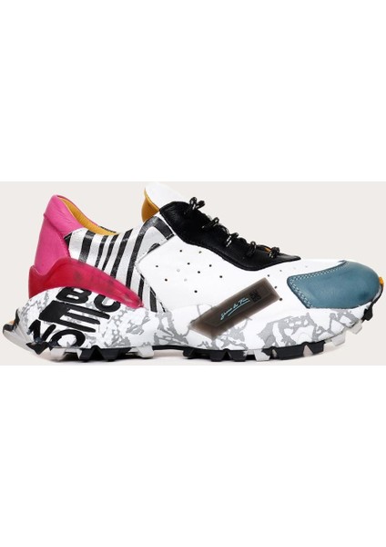 Mavi Deri Kadın Spor Ayakkabı