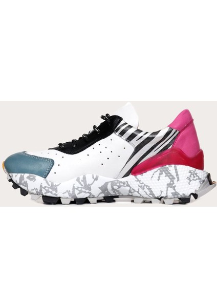 Mavi Deri Kadın Spor Ayakkabı modelleri