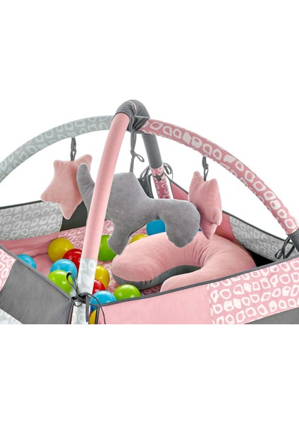 Babyjem 3 Fonksiyonlu Bebek Oyun Jimnastik Halısı Pembe