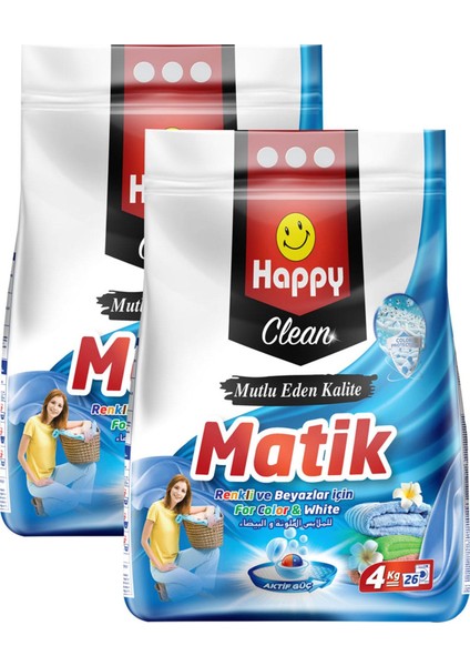 Clean Toz Çamaşır Deterjanı Renkli ve Beyazlar 4 kg x 2 'li