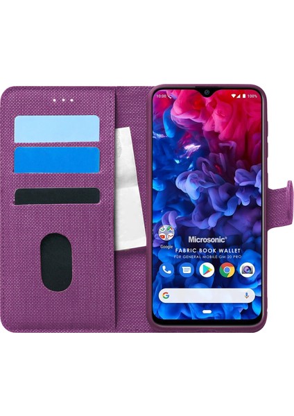 General Mobile Gm 20 Pro Kılıf Fabric Book Wallet Mor