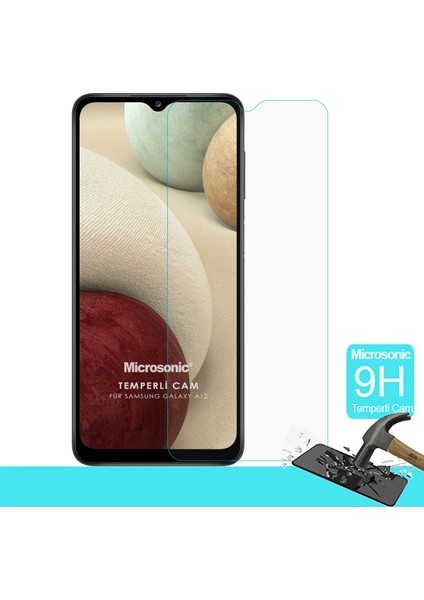Samsung Galaxy A12 Tempered Glass Cam Ekran Koruyucu