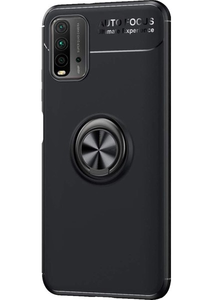 Xiaomi Redmi 9t Kılıf Kickstand Ring Holder Siyah