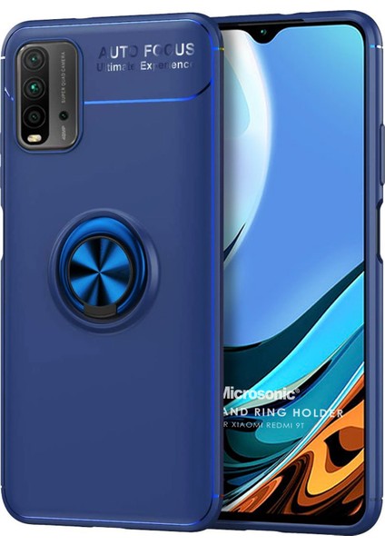 Xiaomi Redmi 9t Kılıf Kickstand Ring Holder Lacivert