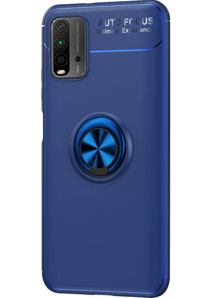 Xiaomi Redmi 9t Kılıf Kickstand Ring Holder Lacivert