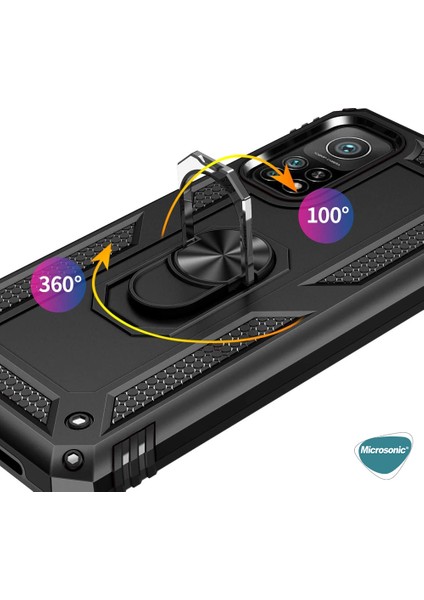 Xiaomi Mi 10T Kılıf Military Ring Holder Gold indirimleri