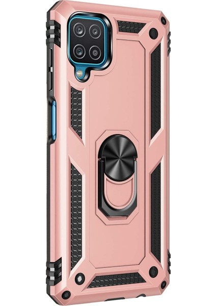 Samsung Galaxy A12 Kılıf Military Ring Holder Rose Gold fiyatları