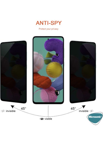 Huawei P Smart 2021 Privacy 5d Gizlilik Filtreli Cam Ekran Koruyucu Siyah