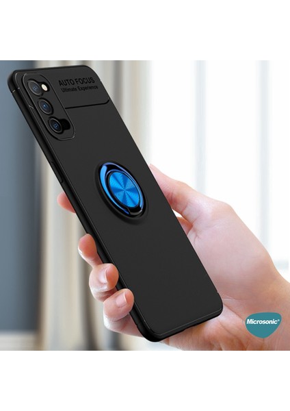 Oppo Reno 5 5g Kılıf Kickstand Ring Holder Siyah Rose fırsatları