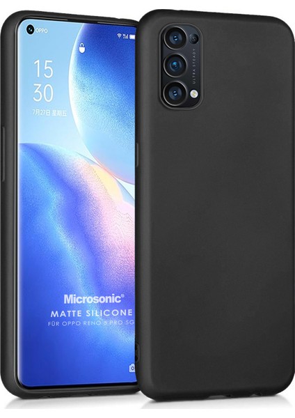 Matte Silicone Oppo Reno 5 Pro 5g Kılıf Siyah