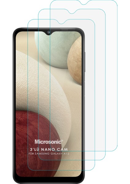 Samsung Galaxy A12 Screen Protector Nano Glass Cam Ekran Koruyucu (3'lü Paket)