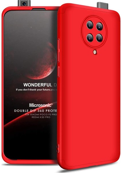 Xiaomi Poco F2 Pro Kılıf Double Dip 360 Protective Kırmızı