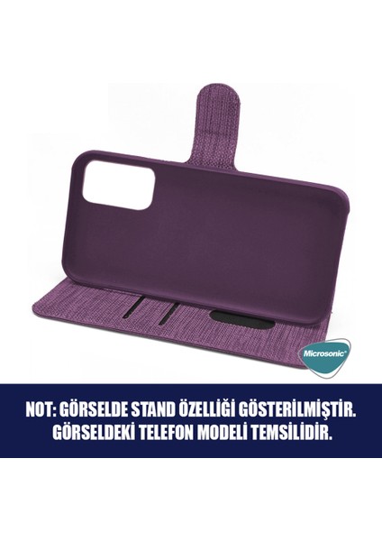 Samsung Galaxy A12 Kılıf Fabric Book Wallet Mor