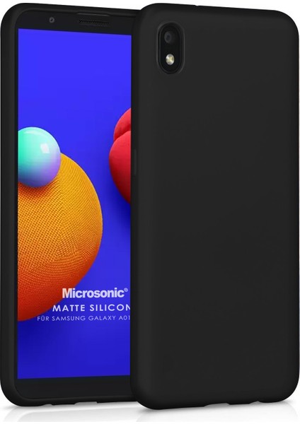 Matte Silicone Samsung Galaxy A01 Core Kılıf Siyah