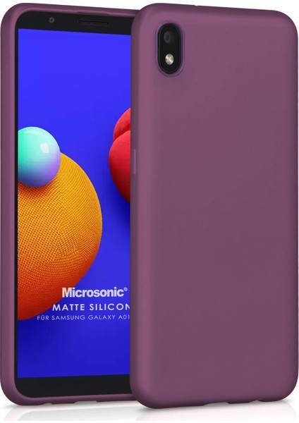 Matte Silicone Samsung Galaxy A01 Core Kılıf Mor