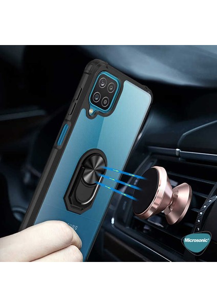 Samsung Galaxy A12 Kılıf Grande Clear Ring Holder Kırmızı fırsatları