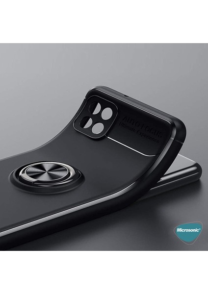 Oppo A15S Kılıf Kickstand Ring Holder Siyah Rose fırsatları