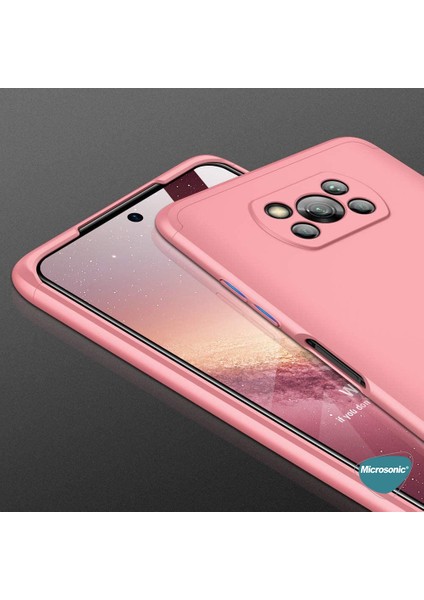 Xiaomi Poco X3 Nfc Kılıf Double Dip 360 Protective Rose Gold