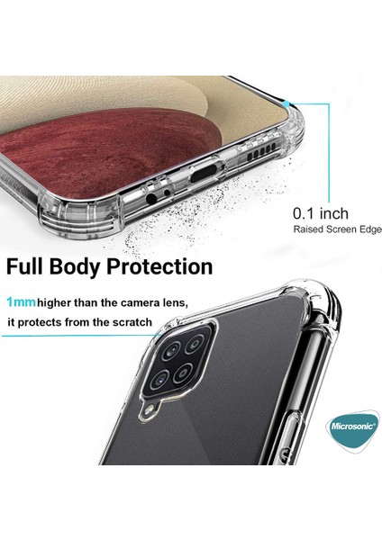 Samsung Galaxy A12 Kılıf Shock Absorbing Şeffaf