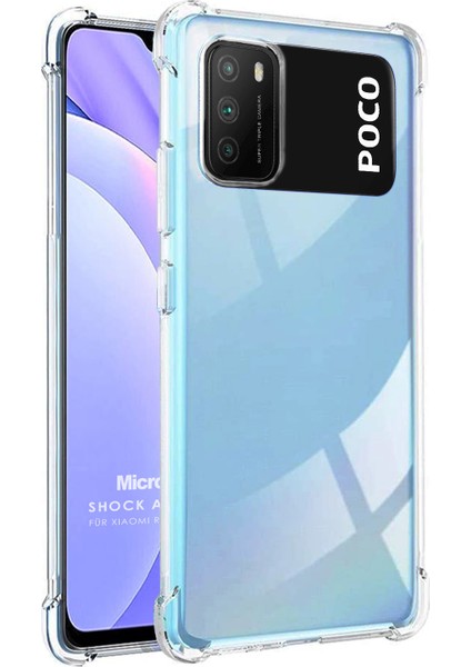 Xiaomi Poco M3 Kılıf Shock Absorbing Şeffaf