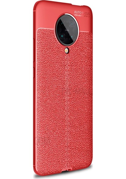Xiaomi Redmi K30 Pro Kılıf Deri Dokulu Silikon Kırmızı fiyatları