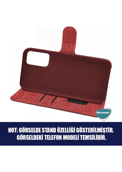 Xiaomi Redmi 9c Kılıf Fabric Book Wallet Kırmızı