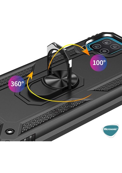 Samsung Galaxy A12 Kılıf Military Ring Holder Kırmızı indirimleri