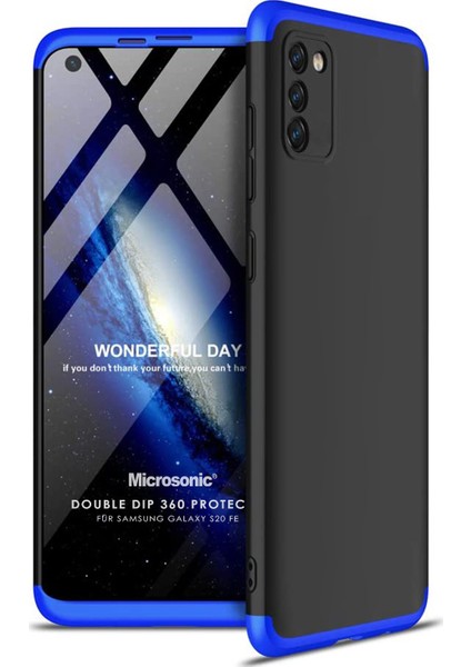 Samsung Galaxy S20 Fe Kılıf Double Dip 360 Protective Siyah Mavi