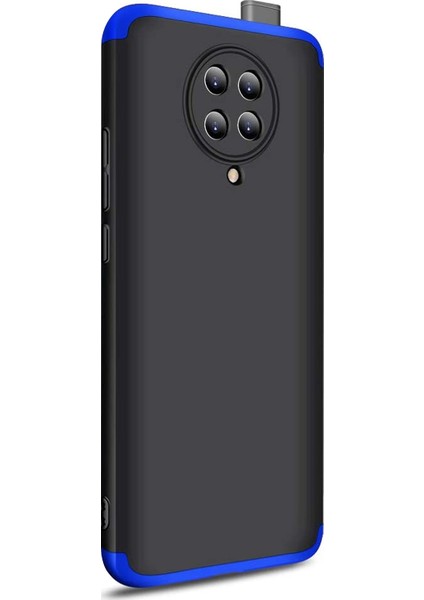 Xiaomi Poco F2 Pro Kılıf Double Dip 360 Protective Siyah Mavi