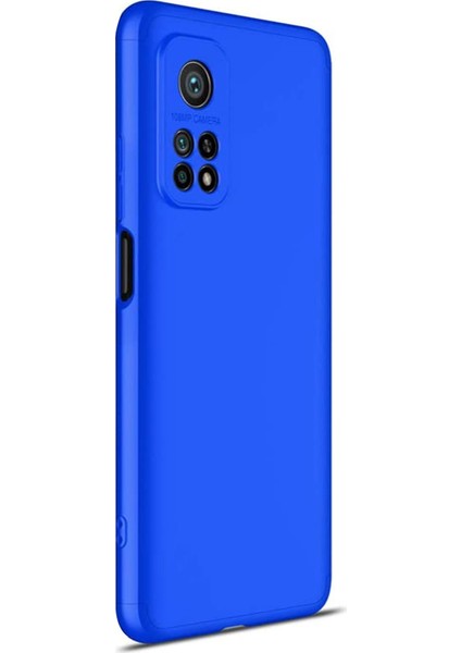 Xiaomi Mi 10T Kılıf Double Dip 360 Protective Mavi