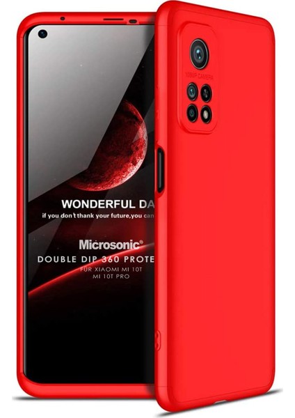 Xiaomi Mi 10T Pro Kılıf Double Dip 360 Protective Kırmızı