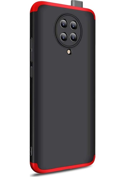 Xiaomi Poco F2 Pro Kılıf Double Dip 360 Protective Siyah Kırmızı