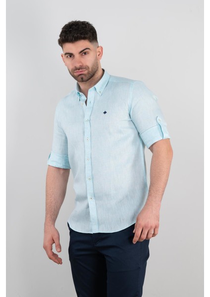 Regular Fit Keten Erkek Gömlek