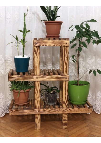 Yakma Çam Ağacı Dekoratif Çiçeklik / Saksılık 75 cm