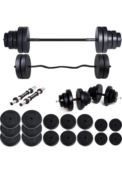 108 kg Z Bar Halter Seti ve Dambıl Seti Ağırlık Fitness Seti