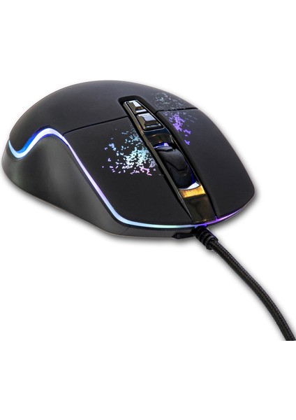 Owl 7200 Dpi 7d Sese Duyarlı Rgb Işıklı Makrolu Oyuncu Mouse