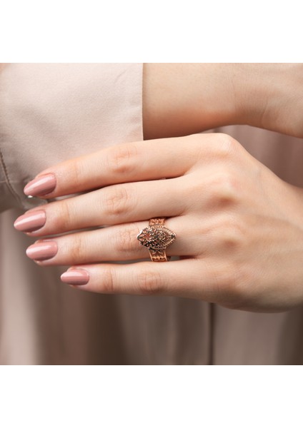 Rose Gold Tasarım Gümüş Yüzük fiyatları