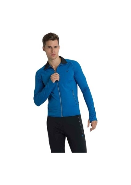 Erkek Mavi Siyah Dalgıç Kumaş Slim Fit Eşofman Takımı Crosstime 1017-08