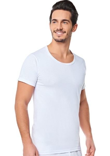 6 Adet Seher Bisiklet Yaka Pamuklu Erkek Kısa Kol Atlet Papatya Company