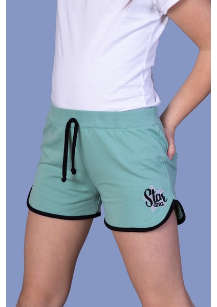 Kız Çocuk Star Girl Nakışlı Şort